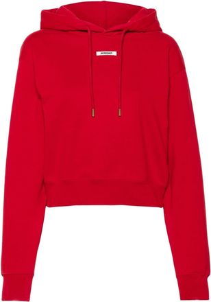 Jacquemus logo-patch hoodie - women - Cotton - S - Red
