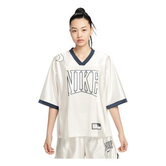 Nike (WMNS) Nike Sportswear Street Oversized Graphic Jersey Top Asia Sizing Sail Armoury Navy HJ0281-133
