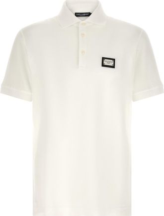 Dolce & Gabbana White Logo Plate Polo