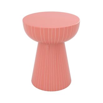 Rendez-Vous D&eacute;co Mesa auxiliar redonda de metal rosa