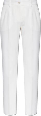 Dolce & Gabbana Wollen broek - Dames - Straight fit broeken - Wit - S - Wol - Broeken