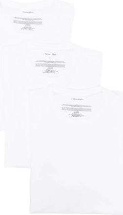 Calvin Klein logo-embroidered lounge T-shirts (pack of three) - men - Cotton/Polyester/Elastane - S - White