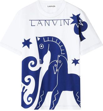 Lanvin Horse Print T-Shirt Clothing
