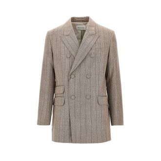 Ami Double-breasted wool jacket with martingale Man 48