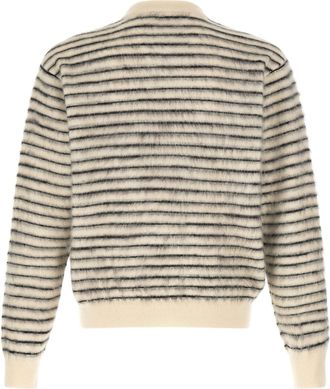 Tom Ford Brushed Striped Mohair-Wool-Silk Sweater - Cream