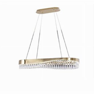 Trade Shop Lampadario Led a Sospensione Oro 45w Con Cristalli Contemporaneo Luce Fredda B77 - - Trade Shop Traesio