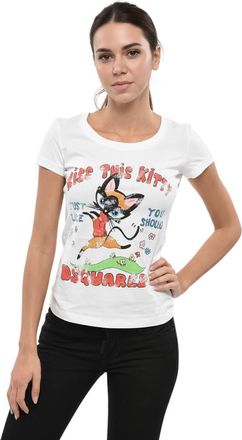 Dsquared2 White Graphic Crew Neck T-Shirt