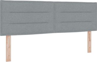 vidaXL Headboard Height Adjustable Manual Light grey 160 cm Fabric Vidaxl