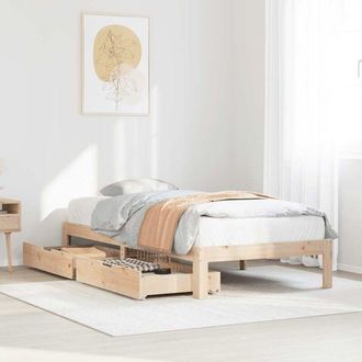 vidaXL Estructura Cama Con Cajones Madera Maciza Pino 100x200 Cm Vidaxl
