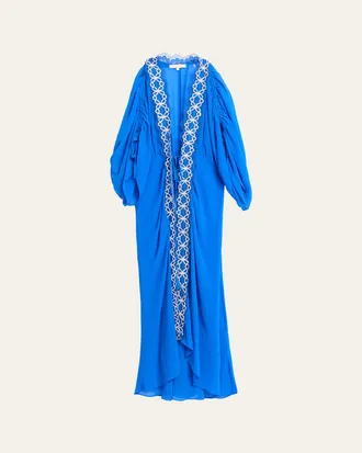 Ramy Brook Riley Embroidered Maxi Robe Dress