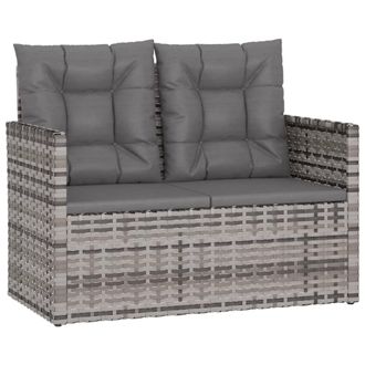 vidaXL Banco De Jard&iacute;n Con Cojines Rat&aacute;n Sint&eacute;tico Gris 105 Cm Vidaxl