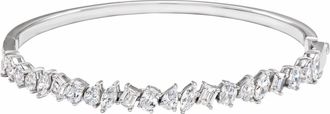 Diamond2Deal 14k White Gold 4 1/5 CTW Lab-Grown Diamond Bangle Bracelet 7
