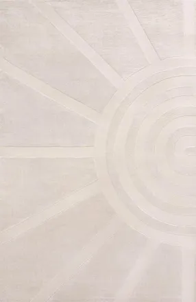 Jonathan Y Designs Aelius MidCentury Scandinavian Abstract Sun Two-Tone High-Low Area Rug in White/cream at Nordstrom, Size 2Ft 0In X 8Ft 0In