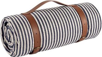 OEM Manta De Picnic De 150 X 200 Cm, Impermeable, Port&aacute;til, Resistente A La Arena Y C&aacute;lida, Con Asa, Acampadas, Playas, Rayas Finas Azules Y Blancas
