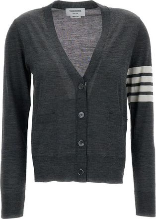 Thom Browne 4-Bar Stripe V-neck Cardigan