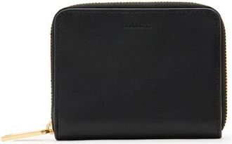 AllSaints Lena Hex Leather Zip Wallet in Black at Nordstrom