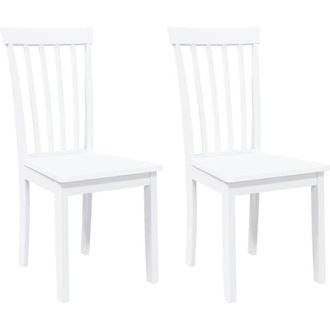 vidaXL Sedie da Pranzo 2 pz Bianche in Legno Massello di Hevea - Vidaxl