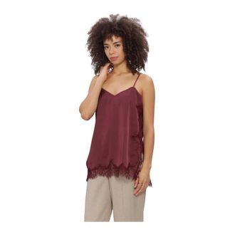 Catwalk Junkie Lace Spaghetti Top - Dames - Tops - Rood - Maat: XS