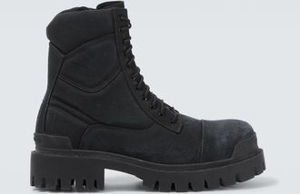 Balenciaga Combat Strike canvas lace-up boots