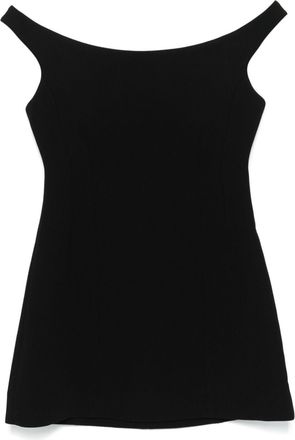 Toteme curved off-shoulder top - women - Viscose/Recycled Polyester - 32 - Black