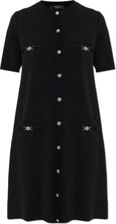 Versace Wollen shirtjurk van kasjmier - Dames - Kleedjes - Zwart - S - Wol - Kleedjes