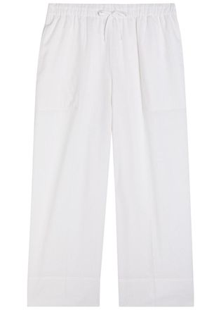 Toteme Wide-leg Cotton and Linen-blend Trousers - White - 34 (UK6 / XS)