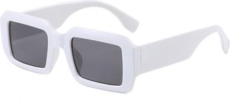 Generic Square Small Frame Sunglasses For Men And Women Outdoor Vacation Sports Commuter Sun Glasses(White)