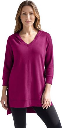 Roaman's French Terry Tunic Hoodie in Raspberry at Nordstrom, Size 28