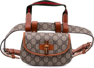 Gucci Pre-owned Gucci Mini GG Supreme Web Bamboo 1947 Belt Bag Ladies 681137 486628