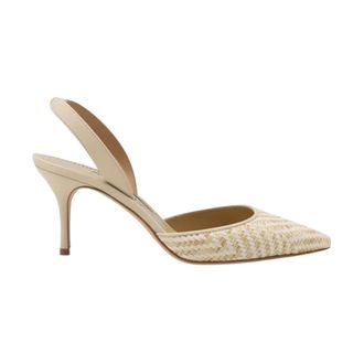 Manolo Blahnik Pumps, female, Beige, Size: 7 1/2 US Carolyne 70 Pump