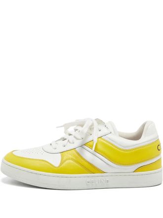 Celine leather panelled low-top sneakers - Yellow