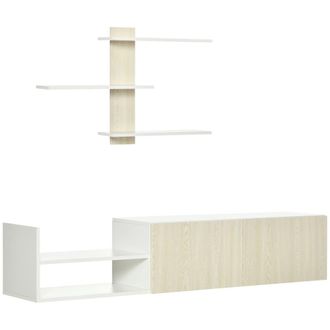 HOMCOM Mueble de televisi&oacute;n 150x31.5x40 cm madera natural