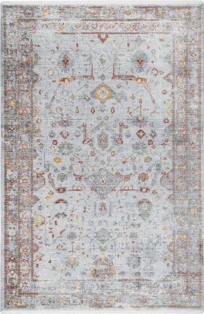 Wecon Home Alfombra tejida vintage, beige multicolor, con flecos 290x240