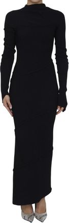 Balenciaga Black Mock Collar Maxi Dress