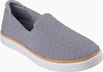 Skechers Womens Coast Drive Textured Slip-On Loafers - Grey - Size: 2.5