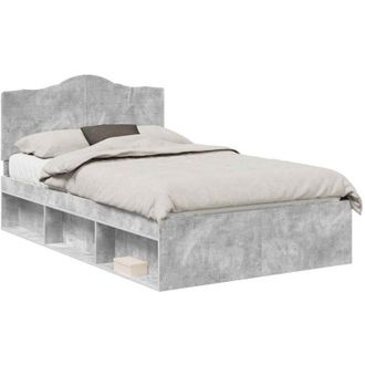 vidaXL Estructura De Cama Concreto 120 X 190 Cm Madera De Pino Macizo Vidaxl