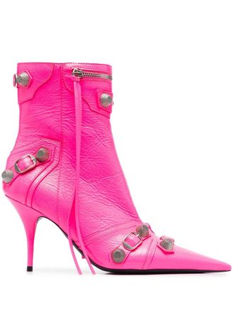 Balenciaga Cagole leren enkellaarzen - Roze