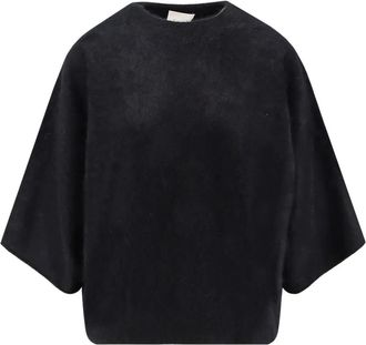 Nude short-sleeve sweater - Black