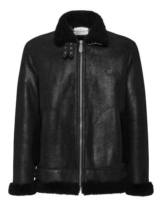Philipp Plein Leren Fitted Biker