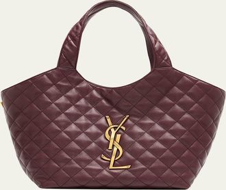 Saint Laurent Icare Medium YSL Quilted Leather Tote Bag