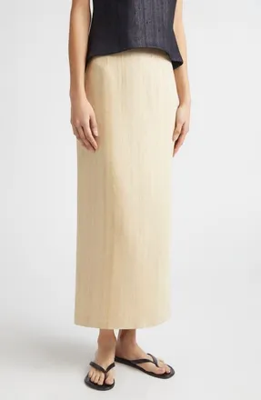 Nellie Partow Lea Silk Blend Skirt in Sand at Nordstrom, Size 10