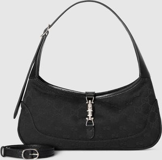 Gucci Jackie Slim Medium Shoulder Bag, Black, GG Canvas