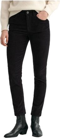 GANT Slim Velvet Jeans - Dames - Skinny Jeans - Zwart - W32 - Katoen - Jeans