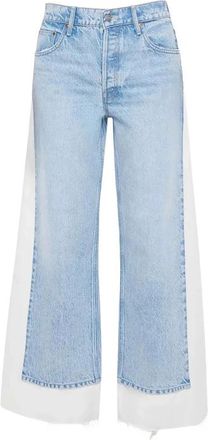 Mother Nacho Double Dip Nerdy Fray Wide Jeans - Dames - Loose Fit Jeans - Blauw - W26 - Katoen - Jeans