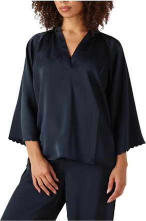 Bruuns Bazaar Navy Polyester Blouse voor Dames - Dames - Blouses - Blauw - S - Polyester - Overhemden