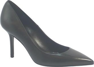 Guglielmo Rotta Zwarte leren enkellaarsjes - Dames - Pumps - Zwart - 40 EU - Leer - Schoenen