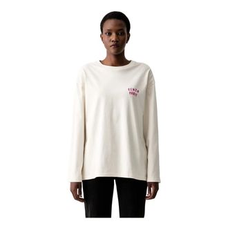 Kenzo Boke Hart Lange Mouw Top - Dames - Tops - Wit - Maat: L Katoen