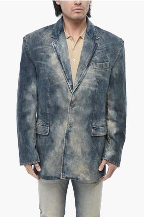 Diesel Oversized Denim Jacket With Logo Buttons size Xl