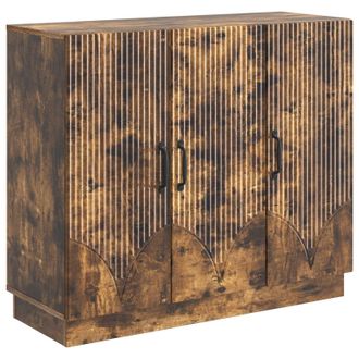 vidaXL Aparador Roble Ahumado 89 X 34,5 X 77 Cm Madera De Ingenier&iacute;a Vidaxl