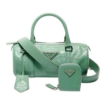 Prada Pre-owned Mini Bags, female, Green, Size: ONE SIZE Pre-owned Mini Boston Shoulder Bag